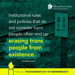 Institution rules and policies that do not consider trans people often end up erasing trans people from existence.
