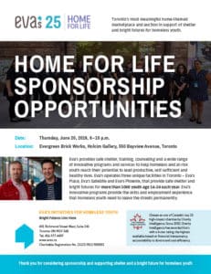 2019 Eva's Home for Life Sponsorship Opportunities Package