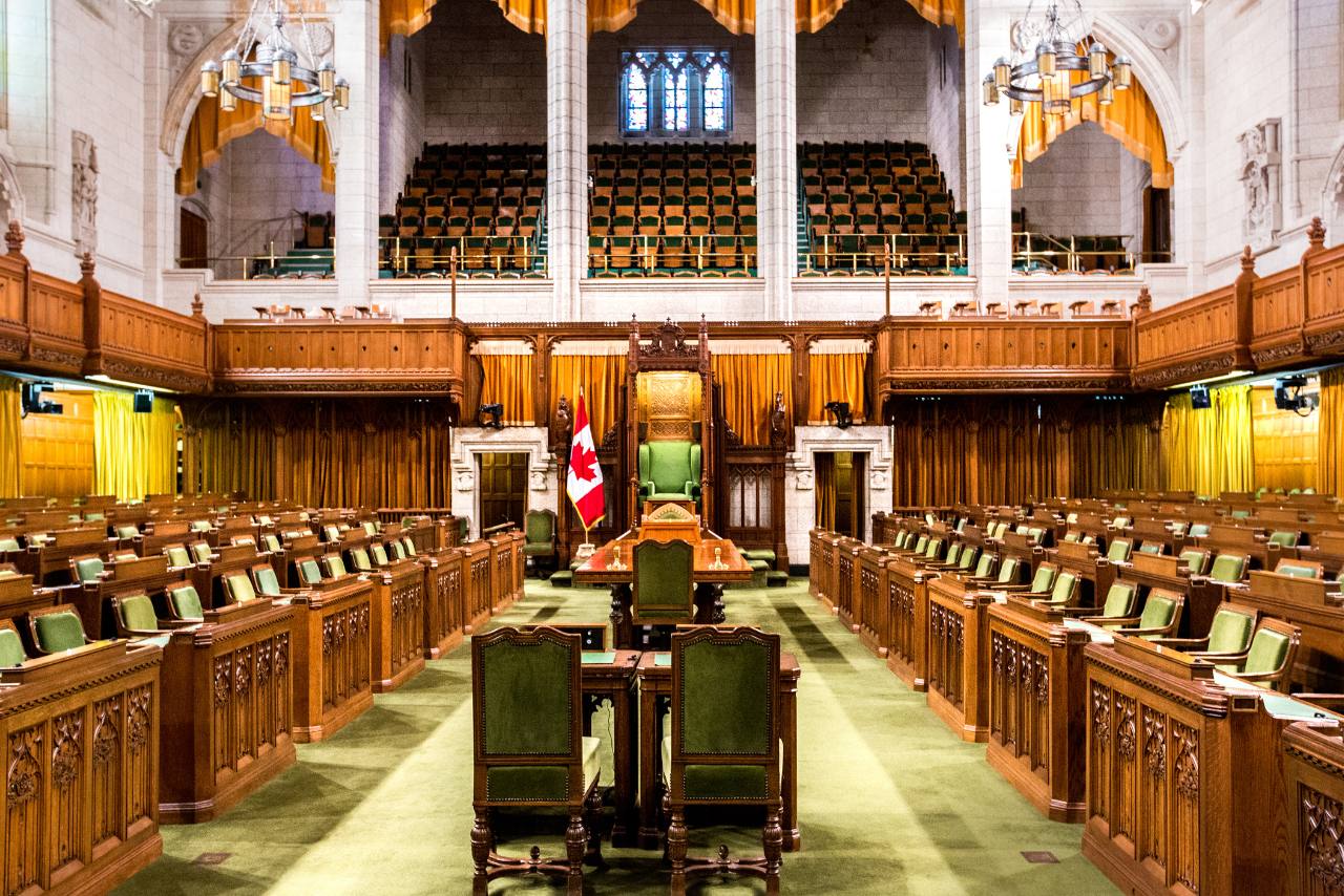 Photo of Canada's House of Commons empty