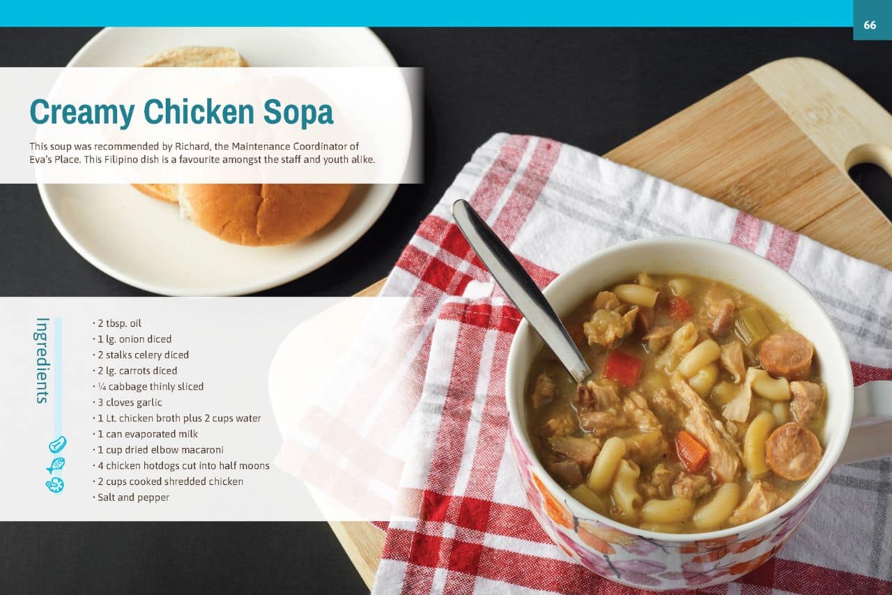 Creamy chicken sopa recipe from the Eva's Eats cookbook